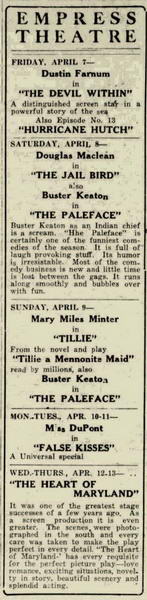 Empress Theatre - April 5 1922 Ad (newer photo)